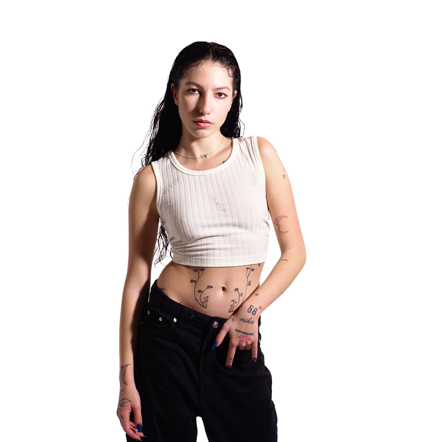 "summer24" tank top /ecru/